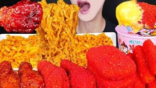 أصوات الأكل🥰اندومى كورى🍜🍗اتحداك ما تجووع🔥😋NOODLES ASMR [upl. by Refanej578]