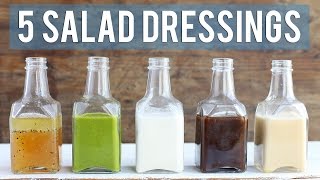 5 Homemade Salad Dressings  EASY  HEALTHY [upl. by Selwin]