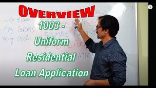 1003  Session  1  Uniform Residential Loan Application  Form  1003  Overview [upl. by Aihtnyc]