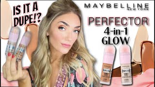 NEW MAYBELLINE PERFECTOR 4IN1 GLOW FIRST IMPRESSIONS AND DUPE TESTING [upl. by Athena]