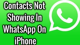 How To Fix Contacts Not Showing In WhatsApp On iPhone iOS 13 [upl. by Suckow]