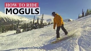 How to Turn in Moguls  Snowboarding Tips [upl. by Aloiv]