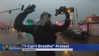 Protesters Clash With Minneapolis Police [upl. by Anallese]