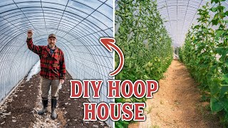 DIY GREENHOUSE How We Made Our Own Inexpensive Hoop House [upl. by Mohn]