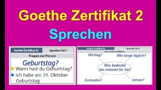 Goethe Zertifikat A2 Sprechen  German Speaking Exam A2 [upl. by Elocim118]