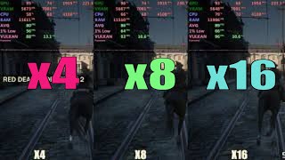 Pciex16 vs x8 vs x4  Gaming test [upl. by Enatan]