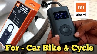 Xiaomi  Mi  Portable Electric Air Compressor  Review  Test for Bike Car amp Cycle tyre inflator [upl. by Batista965]