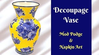 DIY Decoupage Vase  How To Tutorial [upl. by Einnek]