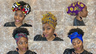 5 WAYS TO TIE A HEADWRAP  TURBAN  SCARF QUICK amp EASY TUTORIAL [upl. by Ezarras]