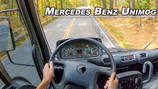 2004 Mercedes Benz Unimog U500 POV Drive with 8 Speed PreSelector Manual Gearbox Binaural Audio [upl. by Hassett]