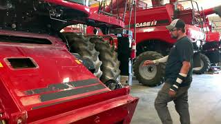 Case IH Flagship Combine  Feeder House Inspection [upl. by Ronnie]