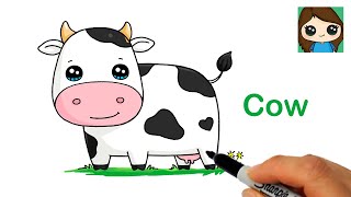 How to Draw a Cow Easy 🐮 [upl. by Bartolemo571]