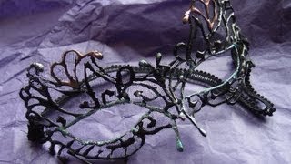 Lace masquerade mask tutorial using hot glue [upl. by Agarhs]