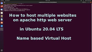 How to host multiple website on apache http server on Ubuntu  Configure Name based Virtual Host [upl. by Aciram]