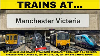 Trains at Manchester Victoria  140324 [upl. by Kohcztiy]