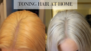 TONING BLEACHED HAIR AT HOME  Wella T18 [upl. by Neelyt176]