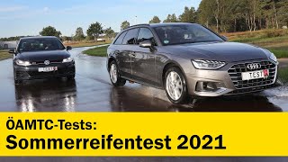 32 Sommerreifen im Test 2021  ÖAMTC [upl. by Arbba665]