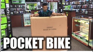 HONEST Review Amazon Mini POCKET BIKE 40cc Unboxing [upl. by Ellingston433]