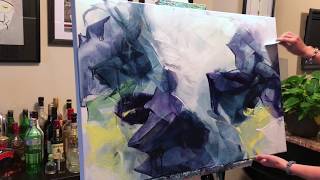 Abstract Painting Techniques using Acrylics Timelapsed Demonstration [upl. by Akkimat587]