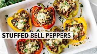 STUFFED PEPPERS  stuffed bell peppers recipe  meal prep tips [upl. by Aro]