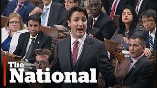 Justin Trudeau accused of manhandling and elbowing in House of Commons [upl. by Kcirredal180]