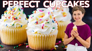 How to Get PERFECT VANILLA CUPCAKES Every Time [upl. by Brentt]