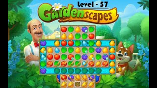 Gardenscapes Level 57  2020 No Boosters solution of Level 57 on Gardenscapes Hard Level [upl. by Aivato]