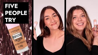 5 People Try The TikTok Famous Dupe  Maybelline 4In1 Glow Foundation Review [upl. by Ginnie]