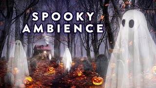 Spooky Halloween Ambience  Haunted Forest Graveyard Sounds [upl. by Anawit]