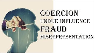 Coercion Undue Influence Fraud Misrepresentation  Indian Contract Act 1872  Law Guru [upl. by Attesor]