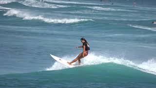 Wahine Surfers Feature At Kewalos HD 4K [upl. by Madden28]