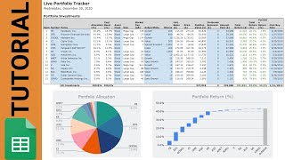 Stock Portfolio Tracker  Google Sheets Spreadsheet Tutorial StepbyStep with Code [upl. by Fiester]