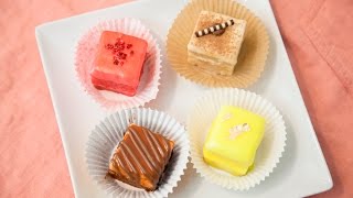 HOW TO MAKE PETIT FOURS 4 FLAVORS [upl. by Ahsoyem939]