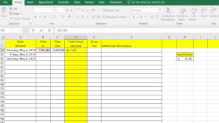 Simple Time Sheet In Excel [upl. by Eaj256]