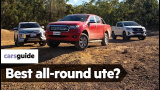 Toyota HiLux vs Ford Ranger vs Mitsubishi Triton 2019 review [upl. by Nager]