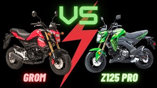 Grom Vs Z125 Pro  Featherweight Motorcycle Showdown [upl. by Esbensen]