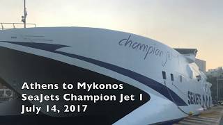 Ferry Report Athens to Mykonos  SeaJets Champion Jet 1 [upl. by Teews]