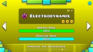 Geometry Dash  Level 15 Electrodynamix All Coins [upl. by Otti]