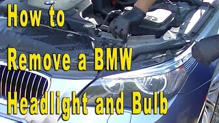 How To Remove BMW 5 Series Headlight  Bulb Replacement [upl. by Lakym]