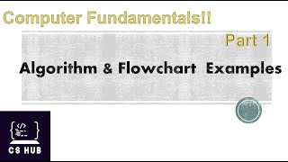 Algorithm and Flowchart Examples Part 1 [upl. by Takken]