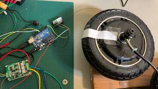 rc arduino controlled cheap hallless bldc controller and scooter hub motor wheel [upl. by Hegyera]