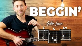 Beggin Guitar Tutorial  Maneskin Guitar Lesson easy chords [upl. by Tnomad928]