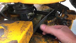 putting the BELT back on a riding mower LT 1045 cub cadet [upl. by Gothart566]