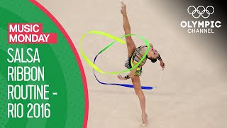 Ganna Rizatdinovas Rhythmic Ribbon Performance at Rio 2016  Music Monday [upl. by Sadick607]