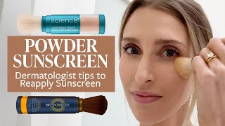 Powder Sunscreens and SPF Reapplication Tips from a Dermatologist  Dr Sam Ellis [upl. by Cloris]