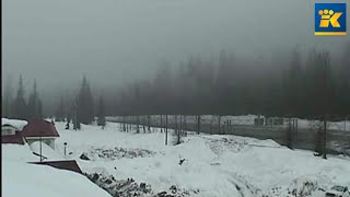 WATCH LIVE Snow falling at Snoqualmie Pass in Washington [upl. by Hamlet]