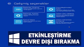 Windows 10 Kurtarma Seçeneklerini Etkinleştirme Devre Dışı Bırakma [upl. by Sonitnatsnok481]