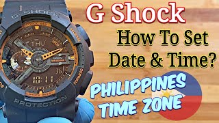 Casio GShock  How To Set Time and Date for The Philippines Time Zone 🇵🇭 [upl. by Mecke]