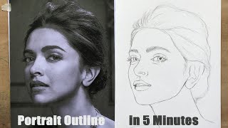 Perfect Portrait Outline in 5 Minutes  HOW TO DRAW FACE  Basic Proportion for Beginners [upl. by Niattirb]