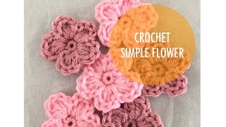 How to Crochet  Simple 5 Petal Flower [upl. by Nawyt50]